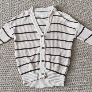 Organic Cotton Knit Striped Cardigan